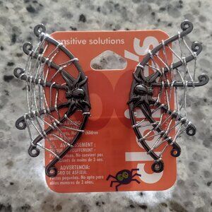 Claire's Sensitive Solutions Halloween Spider Web Earrings Goth Punk Emo New